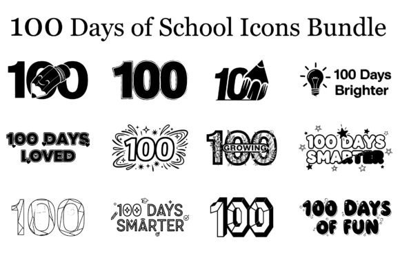 100 Days Classroom Elements: Modern Minimal Icons