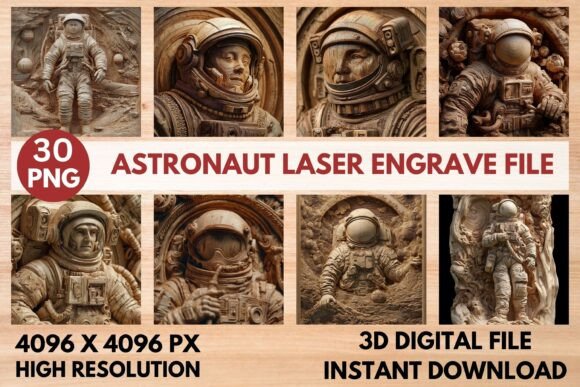 Astronaut Laser Engrave File for Stunning Crafts