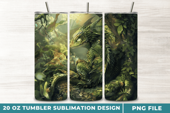 Baby Forest Dragon 20 Oz Tumbler Design