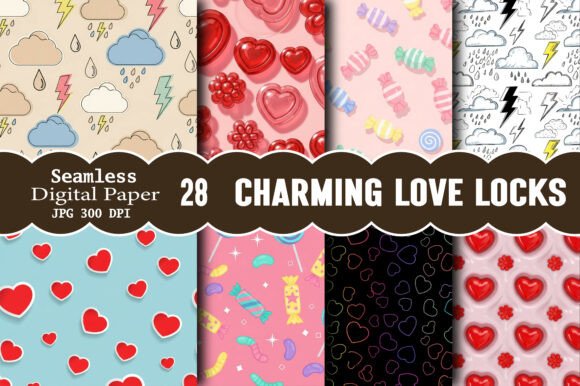Charming Love Locks Seamless Pattern