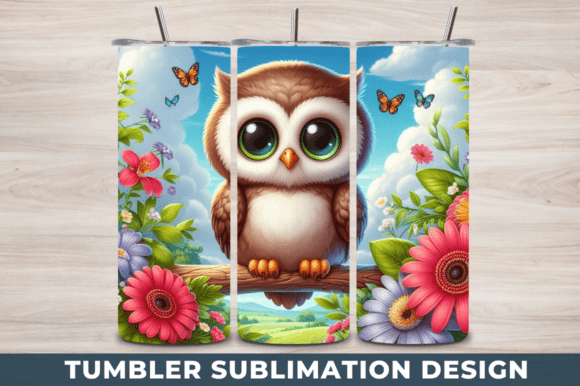 Cute Owl 20oz Skinny Tumbler Design