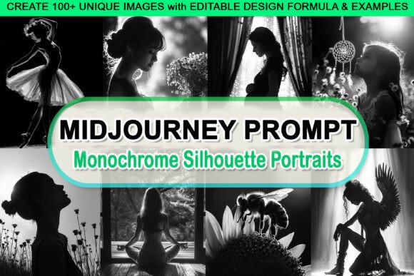 Editable Prompt -Silhouette Portrait Art