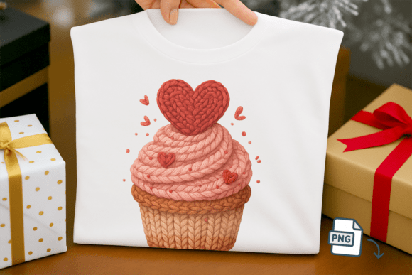Faux Crochet Cupcake PNG Valentine Sweet: A Practical Asset for Creators