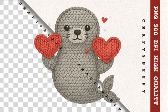 Faux Crochet Seal PNG Cute Valentine: A Practical Asset for Creative Workflows