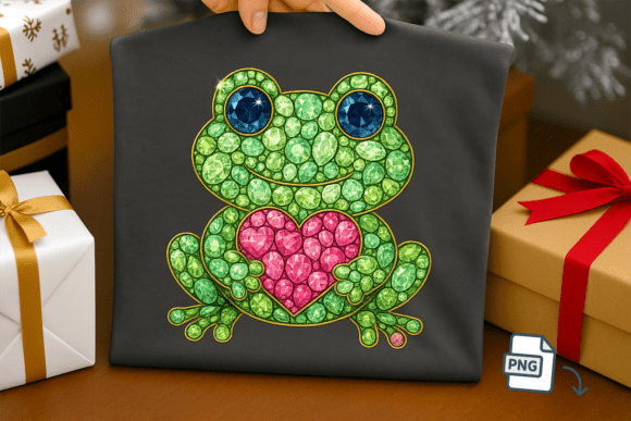 Faux Rhinestone Frog PNG: Enchanting Digital Art