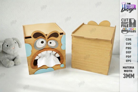 Funny Tissue Box Laser Cut Funny Monster: A Creative Upgrade for Your Workspace