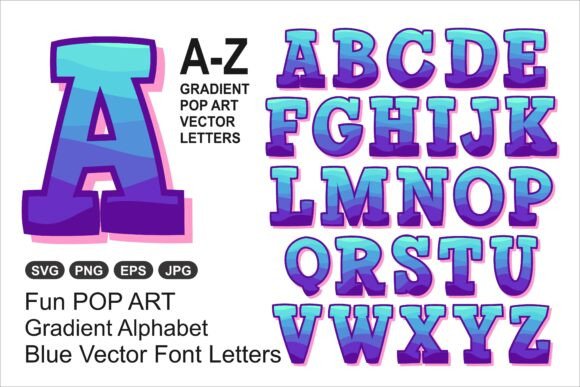 Gradient Pop Letters Vector Font a-Z SVG: Elevating Digital Craftsmanship and Brand Identity