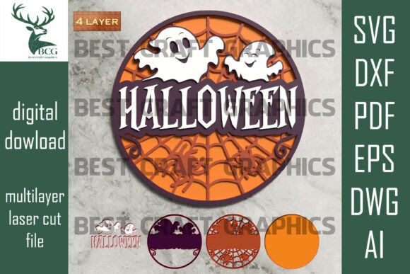 Halloween Ghost Sign Laser Cut Design