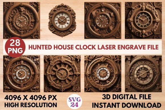 Hunted House Clock Laser Engrave File Evaluation