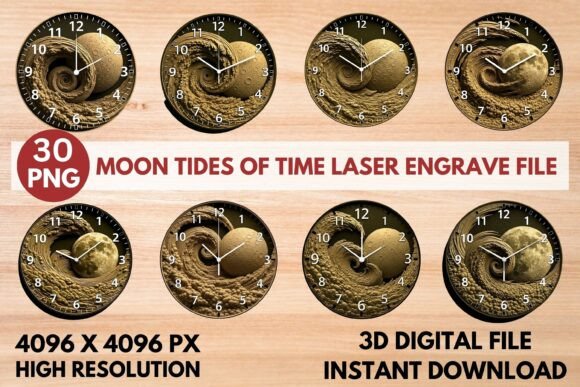 Mastering the Moon Tides of Time Laser Engrave File for Artistic Clock Projects
