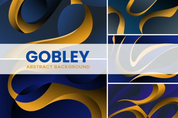 Modern Dark Blue and Gold Abstract Ribbon: Elevating Visual Impact
