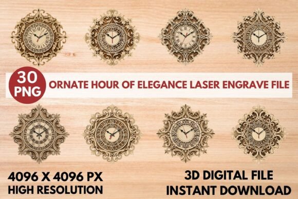 Ornate Hour of Elegance Laser Engrave Fi: A Guide to Premium Clock Artwork