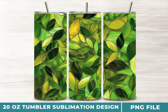 Sage Green Stained Glass Tumbler Design