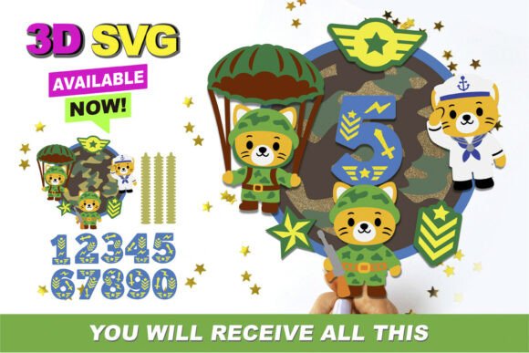 Shaker Cake Topper SVG Soldiers Cats: A Dynamic Digital Collection for Creators