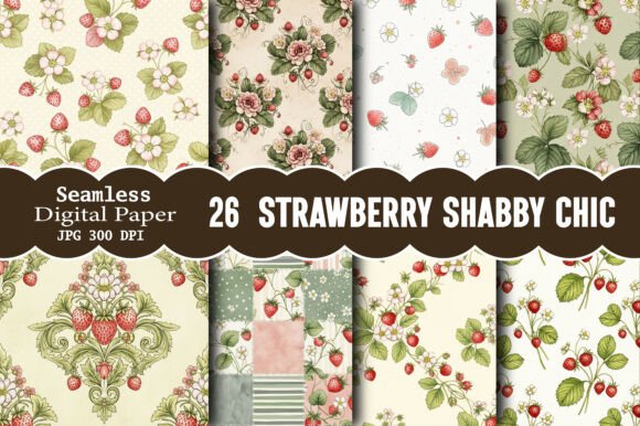 Strawberry Shabby Chic Paper: A Versatile Digital Asset for Modern Creators