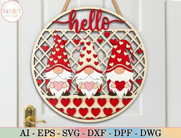 Valentine Gnomes Trio Round Sign SVG: Design, Application, and Creative Potential