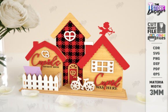 Valentine House Village Stand Laser Cut